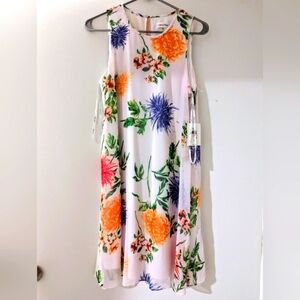 Calvin Klein watercolor floral trapeze dress
